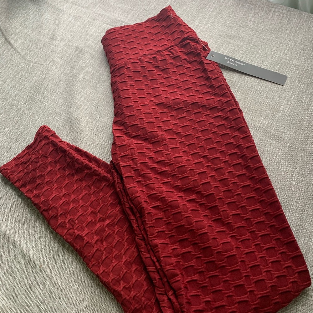 Burgundy TikTok leggings